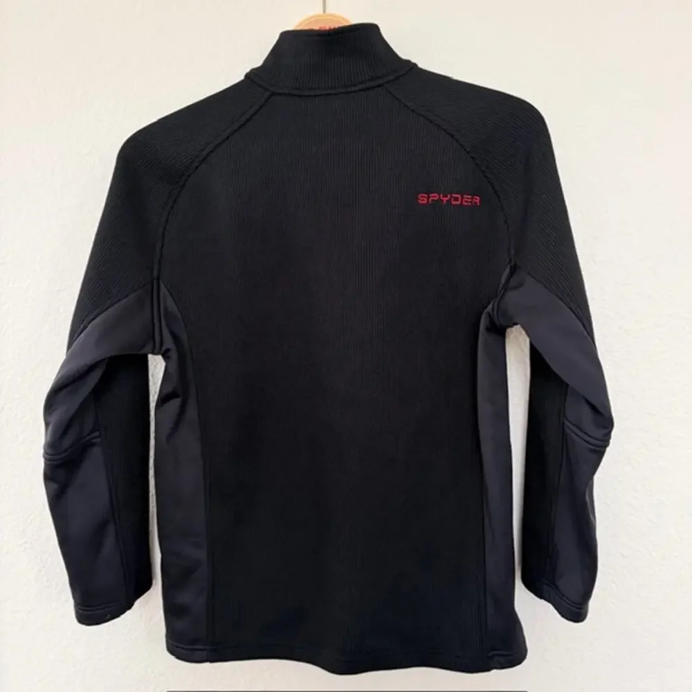 Spyder‎ Boundless 1/4 Zip Black Pullover with Red Logo Athletic Men's Medium